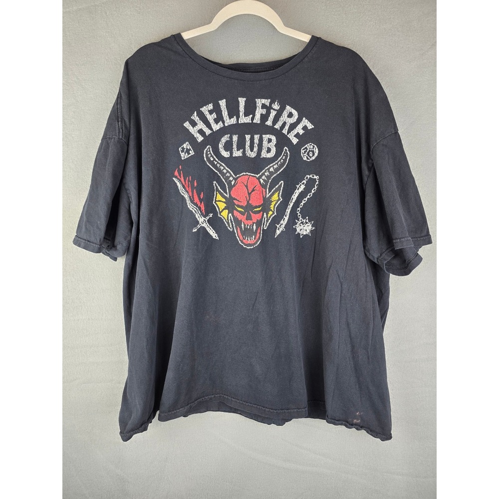 Stranger Things T-Shirt Mens 3XL Black Hellfire Club Graphic Tee Sci-Fi Fan